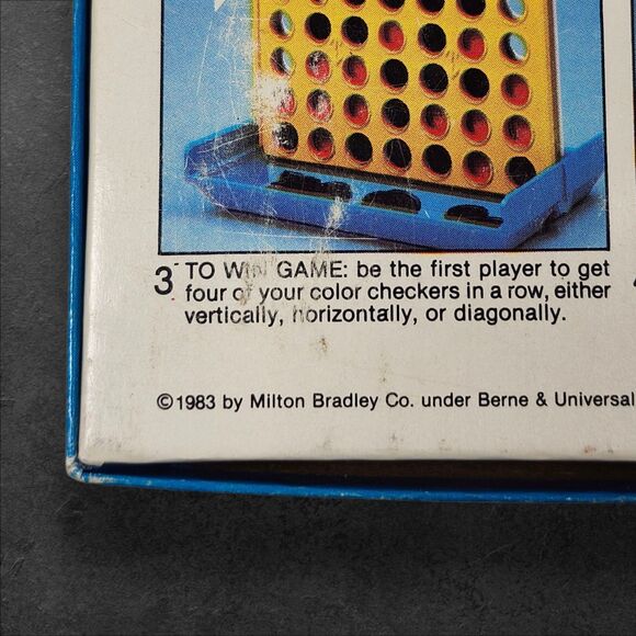 Vintage 1983 Milton Bradley Travel Connect Four Board Game Complete 47 Checkers - Picture 8 of 11